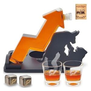 LuxuryBar Bear & Bull Decanter Set – New in Box